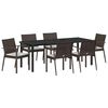 vidaXL Ensemble de salle &agrave; manger pour jardin 7 pc Marron et Noir