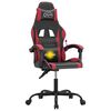 vidaXL Chaise de jeu pivotante Noir et rouge bordeaux Similicuir