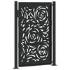 vidaXL Portail de jardin noir 100x150 cm en acier avec motif flamme