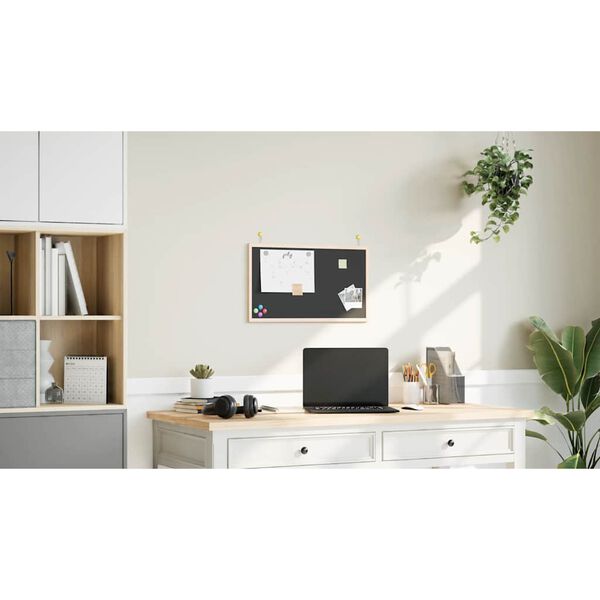 vidaXL Tableau noir avec cadre en bois de pin massif noir 60x40 cm