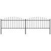 vidaXL Cl&ocirc;ture de jardin &agrave; dessus en lance Acier (0,5-0,75)x3,4 m Noir