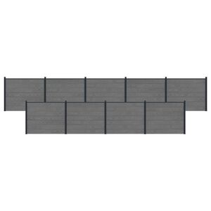 vidaXL Panneau de cl&ocirc;ture 9 pcs WPC et Aluminium Gris