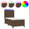 vidaXL Sommier &agrave; lattes de lit matelas LED Marron fonc&eacute; 90x190cm Tissu