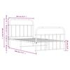 vidaXL Cadre de lit métal sans matelas et pied de lit blanc 100x190 cm
