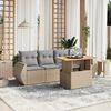 vidaXL Salon de jardin avec coussins 5 pcs beige r&eacute;sine tress&eacute;e