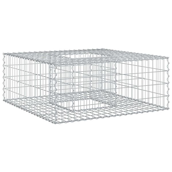 vidaXL Lit sur&eacute;lev&eacute; gabion Argent&eacute; 100 x 100 x 40 cm Acier galvanis&eacute;