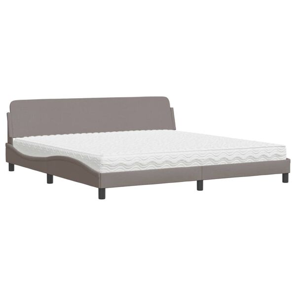 vidaXL Lit avec matelas Dover taupe 200x200 cm tissu