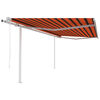 vidaXL Auvent automatique r&eacute;tractable poteaux 4x3,5 m Orange marron