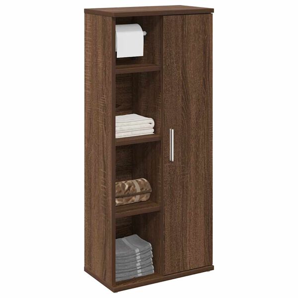 vidaXL Meuble de salle de bain avec porte-rouleau ch&ecirc;ne marron