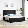 VidaXL Cadre de lit ottoman avec matelas noir 180x200cm velours