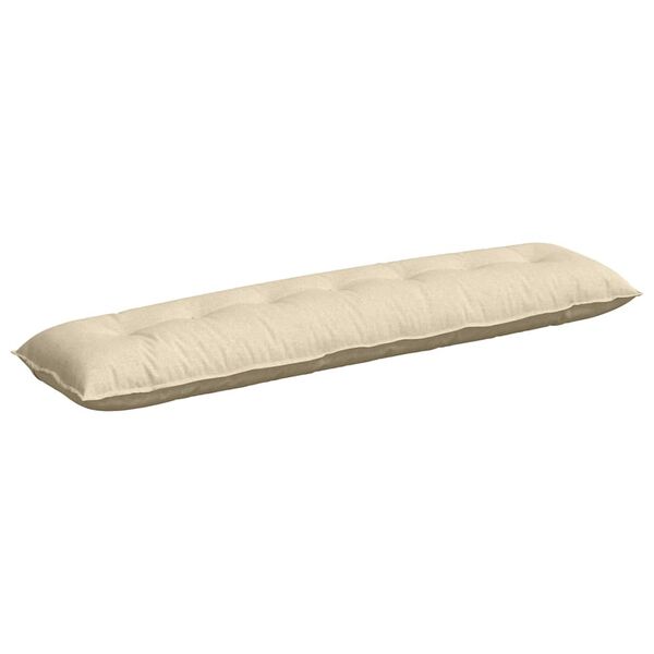 vidaXL Coussin de Dos Cr&egrave;me 200 x 19 x 50 cm tissu