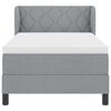 vidaXL Lit &agrave; ressorts avec matelas Gris clair 90 x 190 cm tissu
