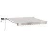 vidaXL Cadre de store manuel avec LEDs Gris clair et blanc 4,5 &times; 3 m