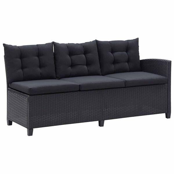 vidaXL Ensembles de meubles d'ext&eacute;rieur Noir polyrotin