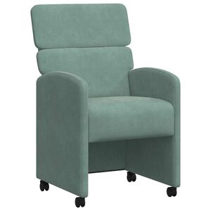 vidaXL Chaises de Salle &agrave; Manger avec Roues 2 pcs Vert marin Velours