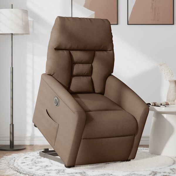 vidaXL Fauteuil inclinable &eacute;lectrique marron tissu