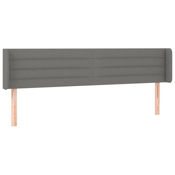 vidaXL Tête de lit avec oreilles Gris foncé 203x16x78/88 cm Tissu
