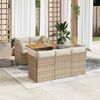 vidaXL Salon de jardin avec coussins 6 pcs beige r&eacute;sine tress&eacute;e