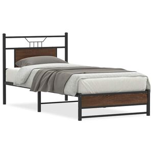 vidaXL Cadre de lit sans matelas ch&ecirc;ne marron 90x190cm bois ing&eacute;nierie