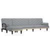 vidaXL Canap&eacute;-lit en forme de L gris clair 260x140x70 cm tissu