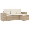 vidaXL Salon de jardin avec coussins 4 pcs beige r&eacute;sine tress&eacute;e