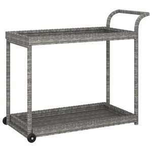 vidaXL Chariot de bar Gris 100x45x83 cm R&eacute;sine tress&eacute;e