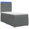 vidaXL Lit boxspring LED avec matelas Gris fonc&eacute; 100 x 200 cm Tissu