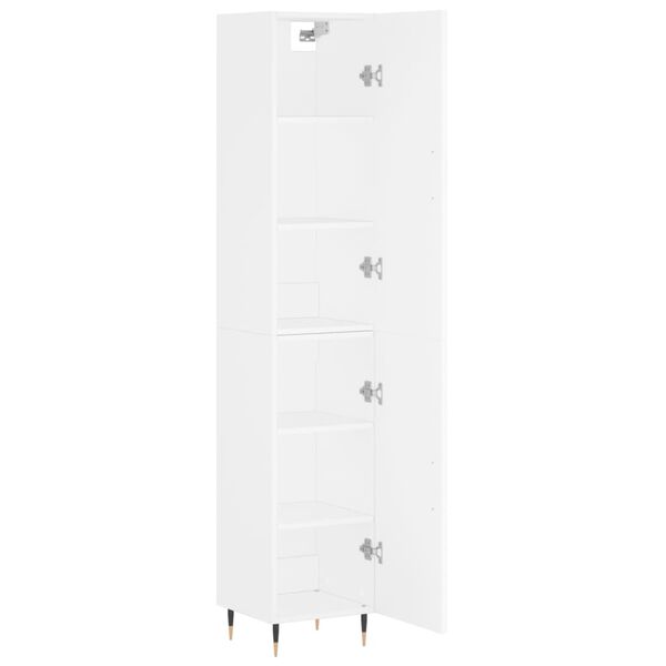 vidaXL Buffet haut Blanc 34,5x34x180 cm Bois d'ing&eacute;nierie