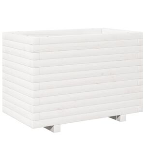 vidaXL Jardini&egrave;re blanc 70x40x49,5 cm bois de pin massif