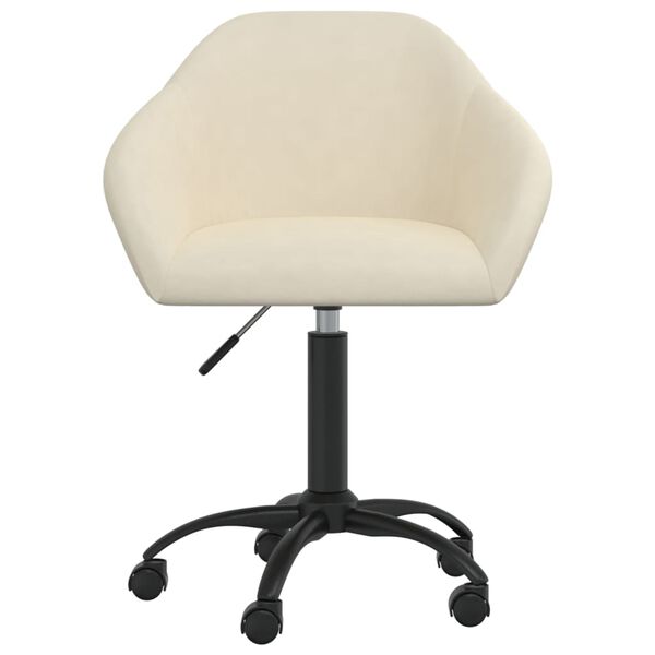 vidaXL Chaises pivotantes &agrave; manger lot de 2 cr&egrave;me velours