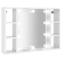 vidaXL Armoire à miroir avec LED Blanc brillant 76x15x55 cm