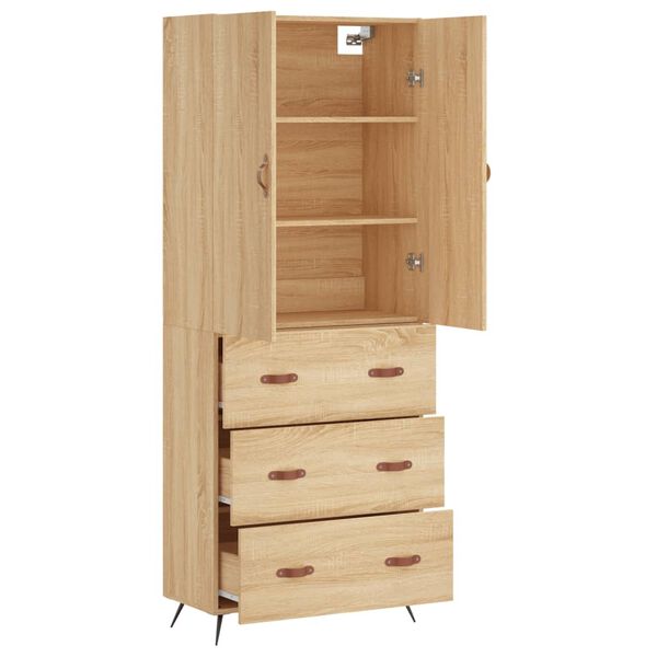 vidaXL Buffet haut Ch&ecirc;ne sonoma 69,5x34x180 cm Bois d'ing&eacute;nierie