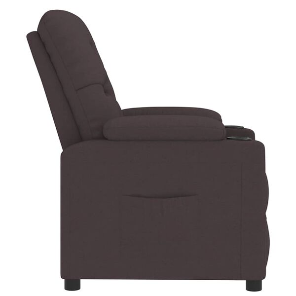 vidaXL Fauteuil inclinable Marron foncé Tissu