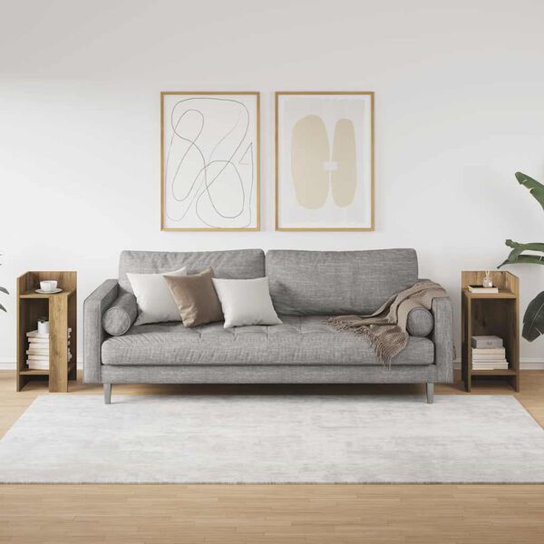 vidaXL Tables d'appoint 2pcs avec &eacute;tag&egrave;re ch&ecirc;ne artisanal 25,5x27x60cm