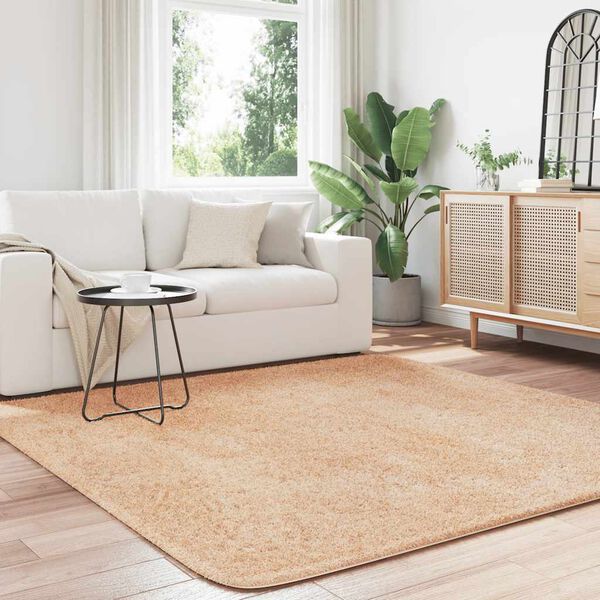 vidaXL Tapis Shaggy &agrave; poils longs NAVARRA beige 200x200 cm polyester