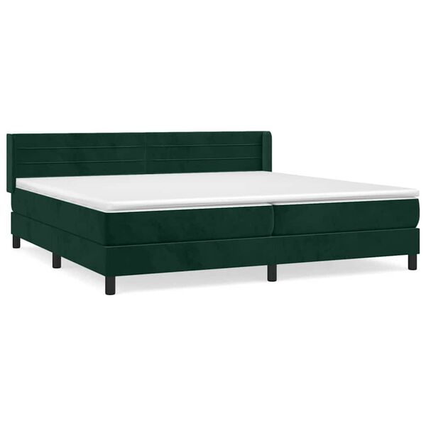 vidaXL Sommier &agrave; lattes de lit et matelas Vert fonc&eacute; 200x200cm Velours