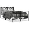 vidaXL Cadre de lit m&eacute;tal sans matelas avec pied de lit noir 120x190cm