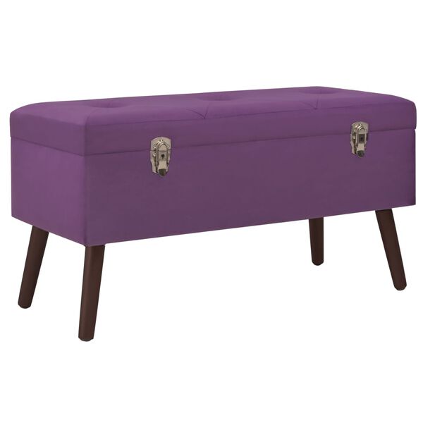 vidaXL Banc avec compartiment de rangement Violet 80 cm Velours