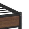 vidaXL Cadre de lit en m&eacute;tal sans matelas ch&ecirc;ne marron 160x200 cm