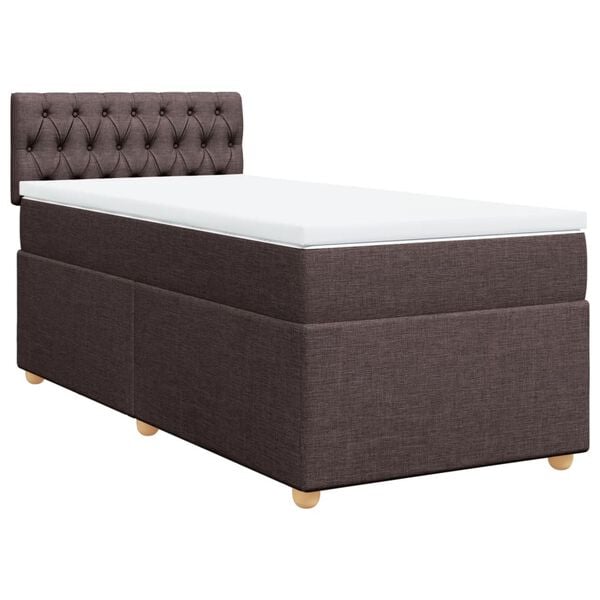 vidaXL Sommier &agrave; lattes de lit avec matelas Marron fonc&eacute; 90x200 cm