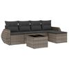 vidaXL Salon de jardin 6 pcs avec coussins gris r&eacute;sine tress&eacute;e