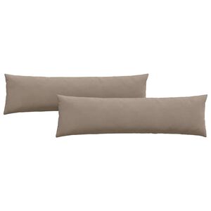 vidaXL Coussins de canap&eacute; 2 pcs Taupe 145 x 40 cm tissu