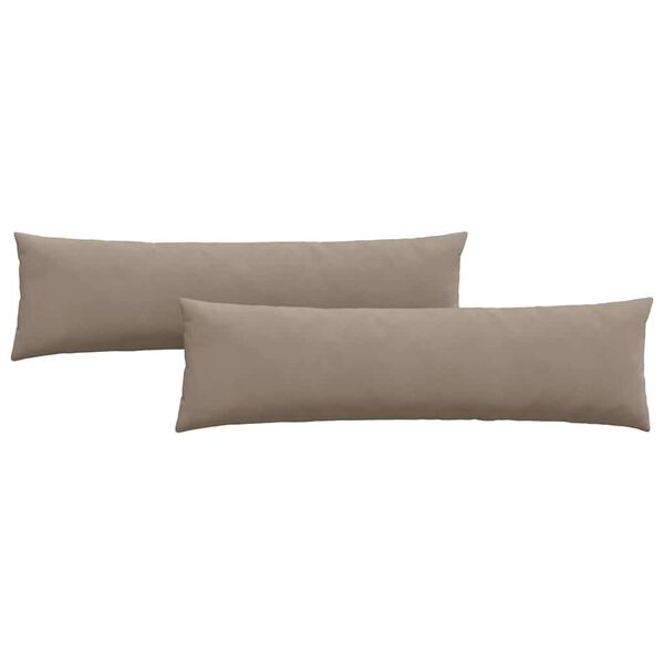 vidaXL Coussins de canap&eacute; 2 pcs Taupe 145 x 40 cm tissu