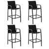 vidaXL Chaises de bar de jardin lot de 4 Noir Textil&egrave;ne
