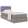 vidaXL Lit avec rangement et LED avec matelas Taupe 100 x 200 cm tissu