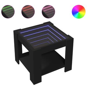 vidaXL Table basse avec LED noir 53x53x45 cm bois d'ing&eacute;nierie