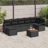 vidaXL Ensemble de canap&eacute; de jardin avec coussin 8 pcs Noir Poly rotin