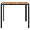vidaXL Table de jardin 90x90x75cm R&eacute;sine tress&eacute;e et bois d'acacia Noir