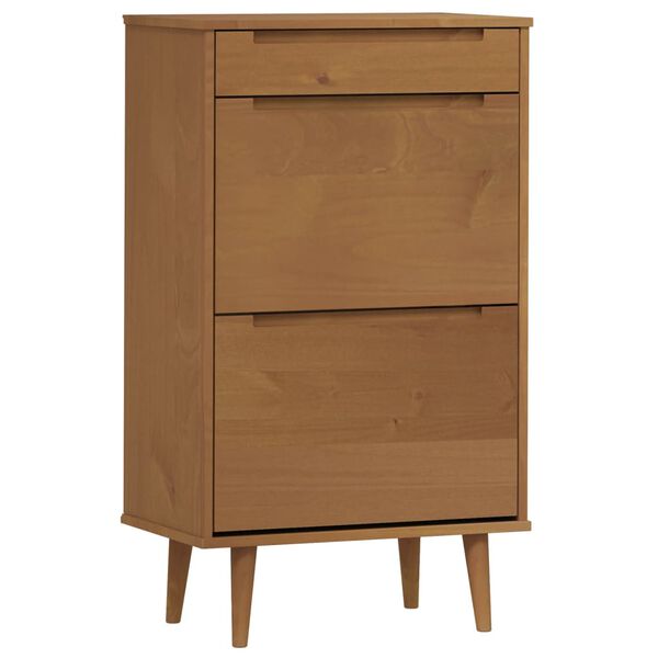 vidaXL Armoire &agrave; chaussures MOLDE Marron 59,5x35x103 cm Bois de pin