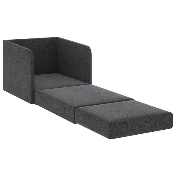 vidaXL Fauteuil convertible gris foncé tissu
